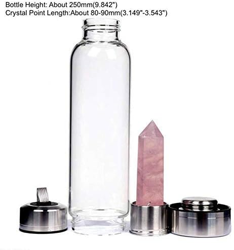 Mystic Krystals bistri kremenski kremenski kristalni boca za vodu Eliksir
