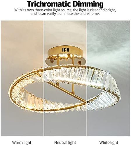 WYFDP K9 Crystal stropni svijetlo od nehrđajućeg čelika LED zatamnjeva svijetla spavaća soba blagovaonica