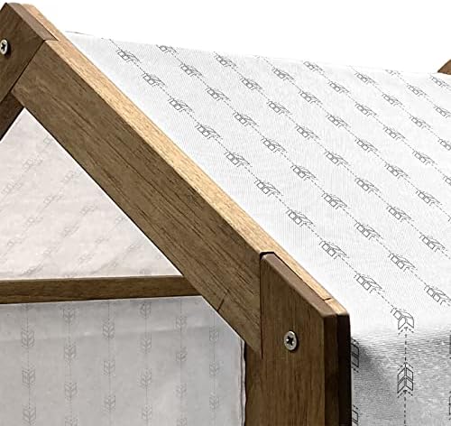 Ambesonne Geometric Drvena pseća kuća, minimalistički poput oblika linija Geometrijski uzorak na običnom