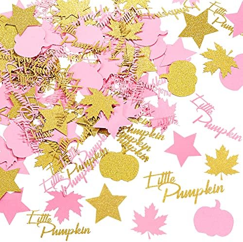 400 komada jesen mali pucken javorov list konfetti ružičasti i zlatni bundevi za bebe ukrasi za bebe sjaji