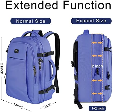 Putni ruksak za žene, ruksak za nošenje od 50L sa mokrom torbom proširivi ruksak za prtljag odobren za let,