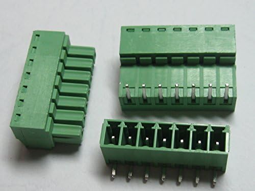 40 kom ugao 7pin/way Pitch 3.81 mm konektor za vijčani terminalni blok zelene boje priključni tip sa ugaonim