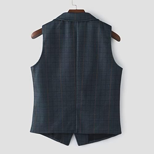 XZHDD muški prsluk V-izrez, jednokratni modni modni zvanični tuxedo odijelo od vitka fit bez rukava poslovni