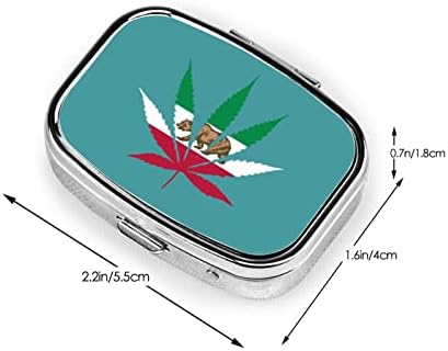 Kalifornijska Medvjedasta Zastava Korova Kvadratna Mini Kutija Za Pilule Organizator Metalnih Lijekova Za