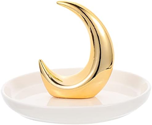Yardwe keramička posuda za nakit Držač prstena za jelo polumjesec Tričarije Organizator nakita Makeup kozmetički