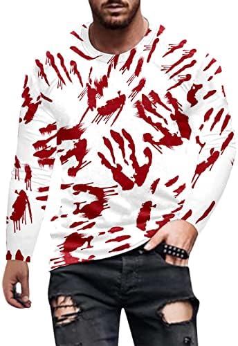 2022 Muški muški vrhovi muški Halloween 3D tisak T majica Thirt Dugi rukav Okrugli muški ljetni vrhovi labavi