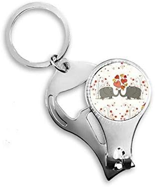 Sivi poljupcijski slonovi zaljubljeni zaljubljeni naipper prsten za prsten ključeva ključ