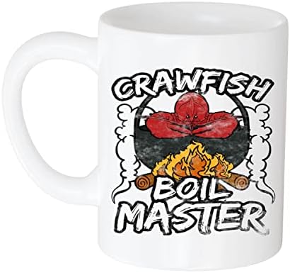 Šolja za kafu Crawfish Coir Master šolja, Funny Mardi Gras predstavlja ideju, rakova zabava 11oz Bijela
