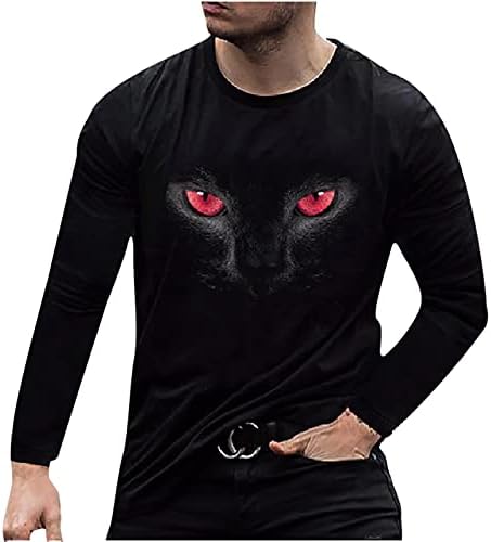 Cool T majice za muškarce ispis životinja Okrugli vrat Slim Fit dugih rukava pulover bluza Lagana udobna