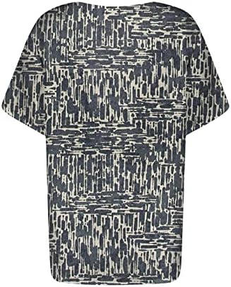Seksi vrhovi za žene ljetni cvjetni uzorak bluza V-izrez kratki rukav udobne dressy tshirts