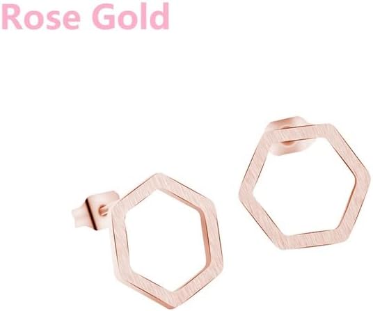 T3store Moda Jednostavne Geometrijske Šesterokutne Naušnice Žene Muškarci Nakit Rose Gold Pendientes - Rose
