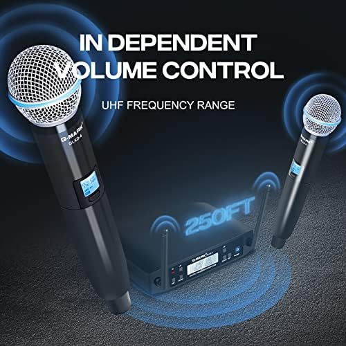 G-MARK GLXD4 mikrofon profesionalna dvostruka bežična mikrofonska frekvencija podesiva za Karaoke DJ zabavu