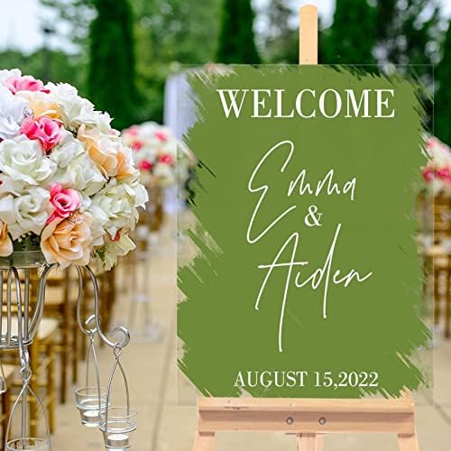 Alioyoit Custom Welcome Welcome potpisao sa modernim modernim akrilnim vjenčanim znakom luksuznih ceremonija
