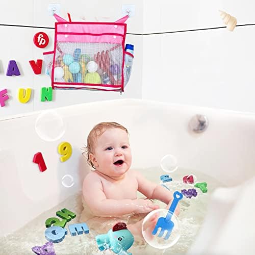 Igrač za kupanje Organizator Baby kada ekstra veliko otvaranje igračaka mreža za pohranu sa dna sa 2 ljepljive