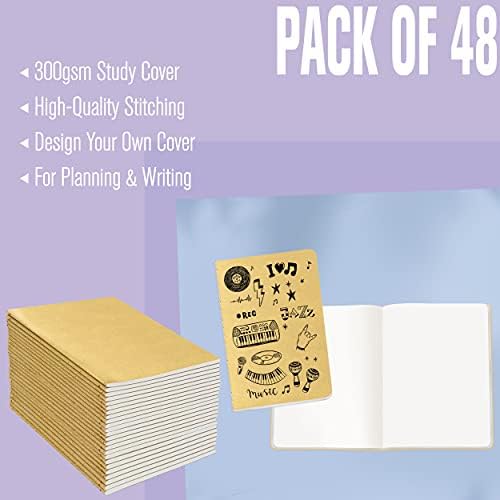 48 pakirajte Nenstavljene Kraft bilježnice, meki poklopac ušiveni dnevnik Memo Pad za putnike, studente