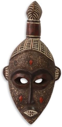 Novica Dekorativna sreća velika prestarska maska ​​za drvo, crna, sretno '