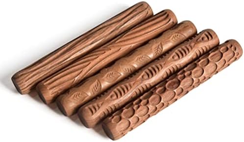 TOYANDONA Rollators drveni glineni uzorak za modeliranje valjak: grnčarski Alati glina tekstura Rolling