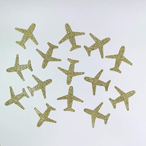 100 grozdova Zlatni sjajni avion Tablica rasipanja / papira Confetti ukrasi za rođendan za tuširanje za