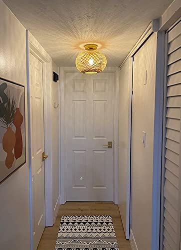 Stropna lagana ratana spavaća soba kupaonica stropni svjetlosni čvorovi Boho Flush Mount stropna svjetlost