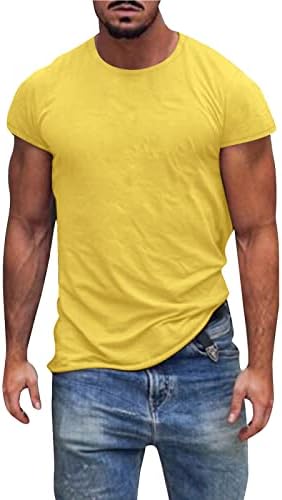 XXBR MENS vojnički kratki rukav za muške, ljetne pune boje pamučne majice Atletski trening mišić