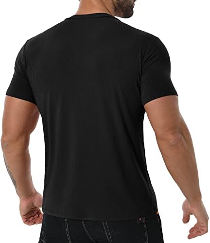 Dislanbo muns Henley košulje Ljeto Ležerne prilike Slim Fit Basic Tops kratki rukav modna majica