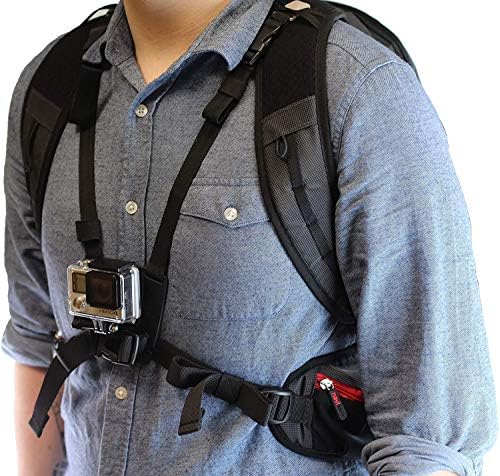 Navitech akcijski ruksak za kameru sa integriranim remenom prsa - kompatibilan sa rollei 7s plus akcijskom kamerom