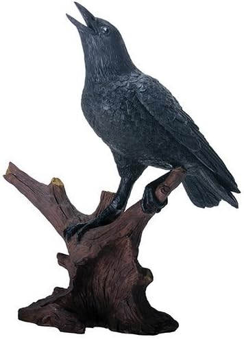 YTC 8,25 inča gavrana figurica ptica koja stoji na grani, crnoj i smeđim