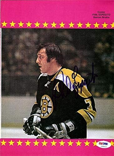 Phil Esposito autographed magazine Page Photo Boston Bruins PSA / DNK U93823 - autographed NHL magazini
