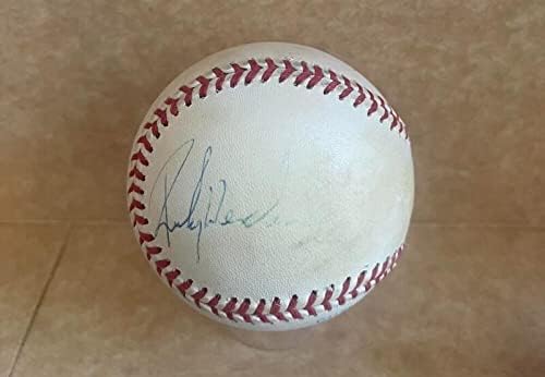 Rickey Henderson Oakland A je potpisao autogramirani vintage A.L. Baseball JSA AB82697
