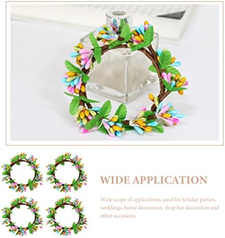 ZERODEKO 8PCS Uskršnji prstenovi za svijeće veštački cvjetni vijenci za svijeće boine boine boro witheat