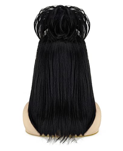 Juziviee duga crna kosa perika sa ogrlicom slatka prirodna meka kosa sa perikama kape u boji perike za party