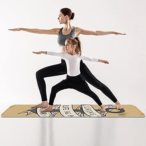Debela neklizajuća Vježba & amp; fitnes 1/4 prostirka za jogu sa sidrenim printom Old School za Yoga Pilates