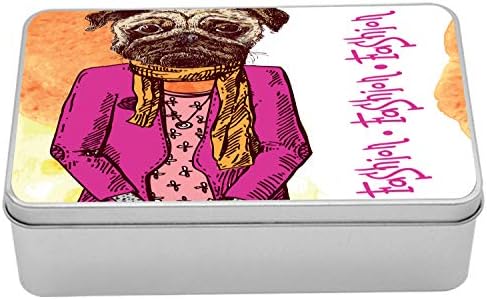 AMBESONNE PUG METAL kutija, modni pas sa ogrlice od ogrlice za hlađenje jaknom za torbicama tabana tabana,
