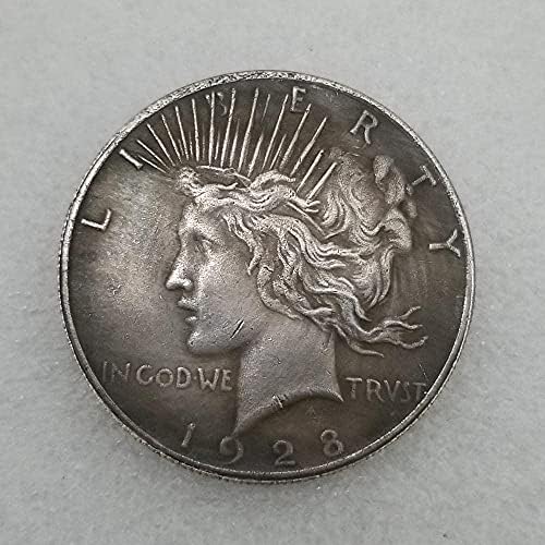 Starini zanati Američki 1928 mesingani srebrni stari srebrni srebrni okrugli novčić 2110