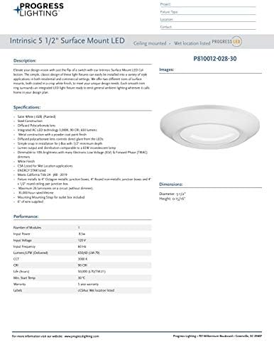 Rasvjeta napretka 5-1 / 2 unutrašnja kolekcija Površinski nosač LED u bijeloj boji