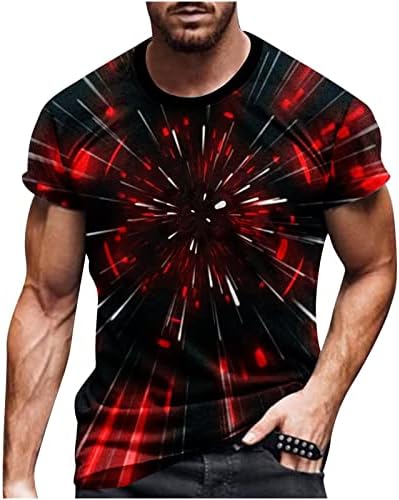 Muška majica vrhovi novost optički tisak Ljeto kratkih rukava bluza TEE TOP za Dan nezavisnosti Patriotska