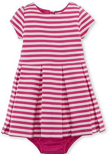 Ralph Lauren Baby Girls dvodijelni naborani prugasti haljina set ružičaste / bijele boje