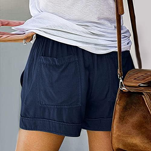 Comvalue elastične kratke hlače za žene Ljeto nacrtavanje casual udobne plažne kratke hlače sa džepovima