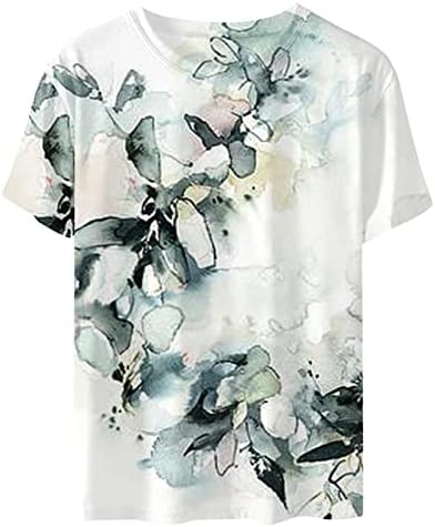 2023 Modne ženske slatke grafičke majice Crewneck kratki rukav Ležerni cvjetni tisak Tee vrhovi
