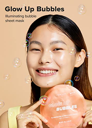 I dew CARE Bubble sheet Mask-Glow Up Bubbles, 5 EA + Hydrocolloid Acne Pimple Patch-Timeout Blemish Dark