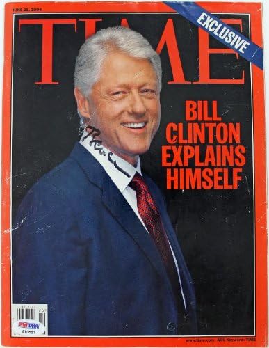 Predsjednik Bill Clinton Authentic potpisan 2004 Time Magazine PSA / DNK #B93551