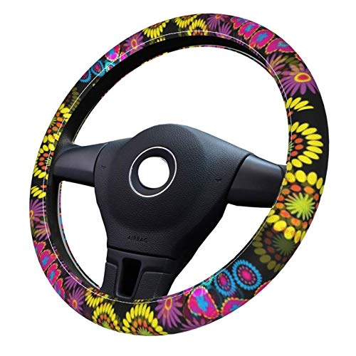 Bright And Bright Floral Flowers Abstract spiral Pattern car cover wheel, ladies volan sa anti-skid zaštitnim