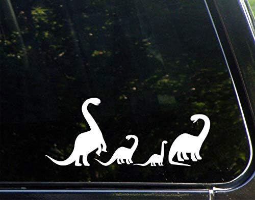 Dinosaur Porodica 2 djeca - bijela 8-3 / 4 x 3-1 / 2 naljepnica automobila