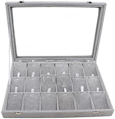 Walnuta siva kutija za nakit organizator sa staklenim poklopcem evropski Veliki svemirski baršunasti nakit