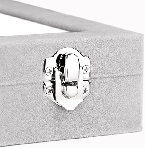 HAOKTSB kutije za nakit 24 Grid baršunasta ladica za nakit za ladice stakleni prozirni poklopac vitrina