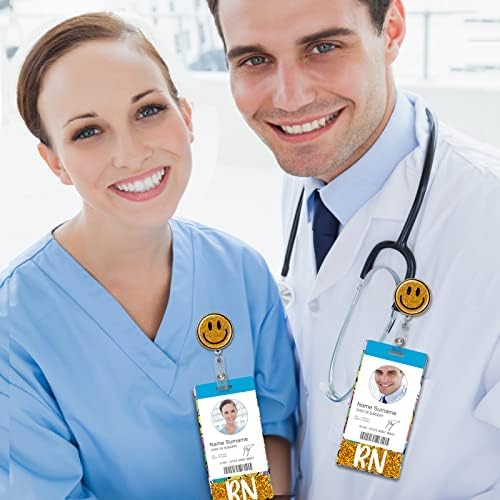 Plifal RN značka držač koluta uvlačenje sa značkom Buddy za medicinsku sestru, nasmijano lice vertikalno