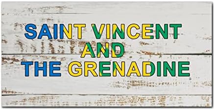 Madcolitote Rustikal Saint Vincent i Grenadin Drveni znakovi Saint Vincent i Grenadine zastava Ulični znakovi