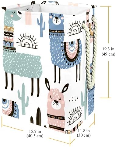 Inhomer Alpaca Llama Cactus slatka crtana Lama velika korpa za veš vodootporna sklopiva korpa za odeću za