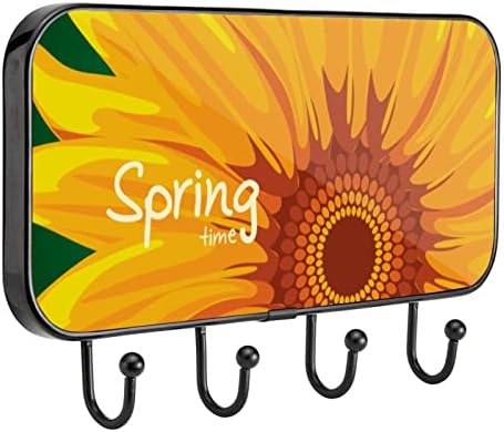 VIOQXI Sunflowers Spring5 Zidne kuke za kaput sa 4 kuke, ulaznica za hat trubica za viseće kaput odjeću,