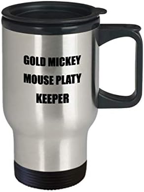 Gold Mickey Mouse Platy Keeper 14oz izolirana putna krigla - smiješna riba za kavu Tumbler Poklon za muškarce